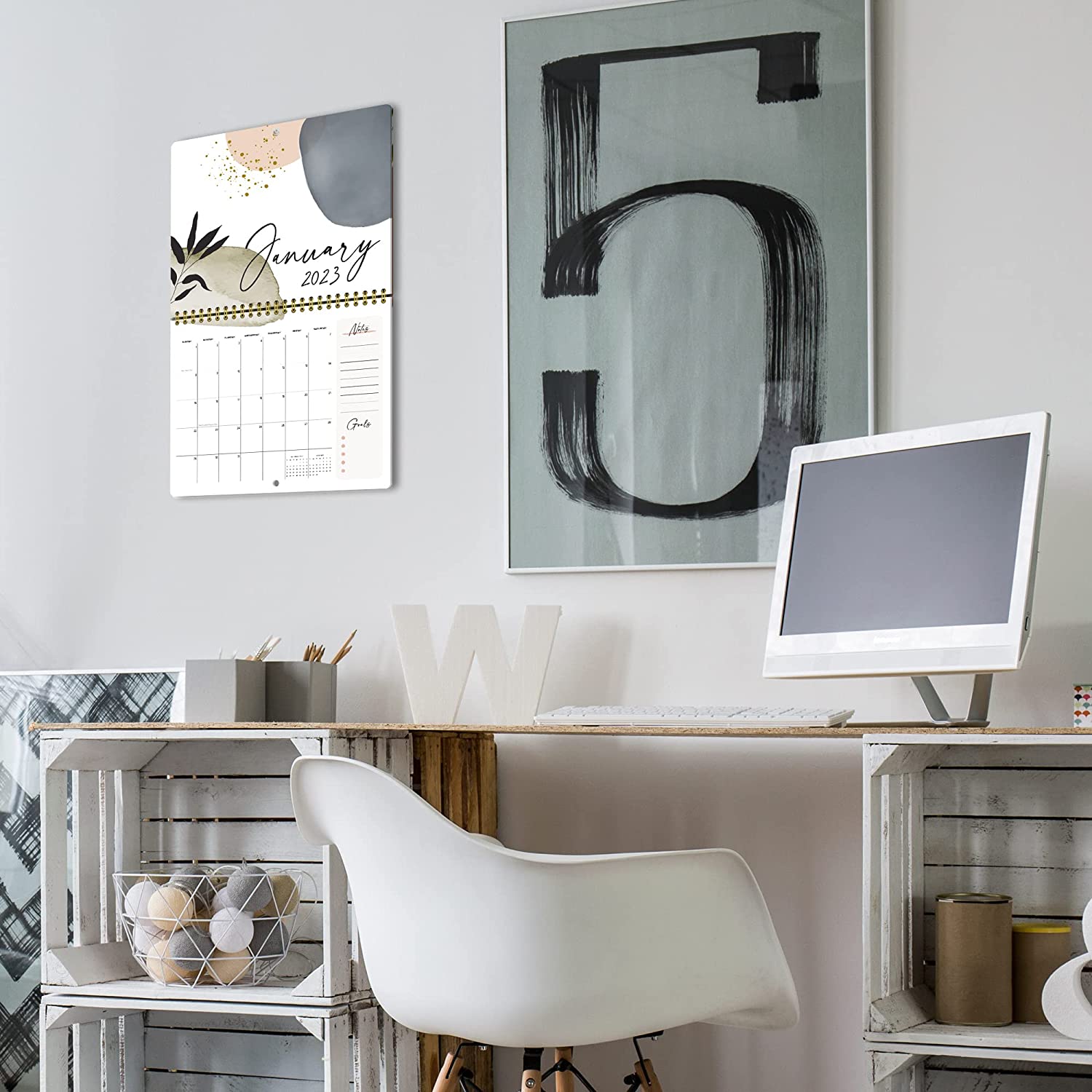 Aesthetic Wall Calendar in Abstract Art Design - Runs Until December 2023 - The Perfect Monthly Calendar for Easy Planning - Incl. 2022 - Image 2
